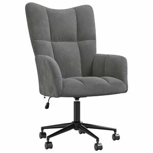 vidaXL Chill Chair | Dark Grey | Velvet (100% polyester), Steel | Medium