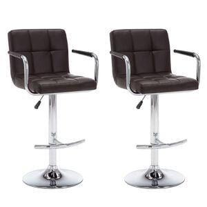 vidaXL Bar Stools 2 pcs Brown Faux Leather
