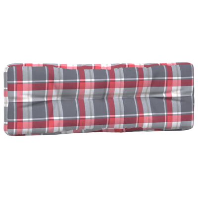 vidaXL Pallet Cushions 5 pcs Red Check Pattern Fabric