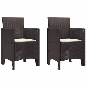 vidaXL Garden Chair 2 pcs Brown 53 x 49 x 85 cm Polypropylene