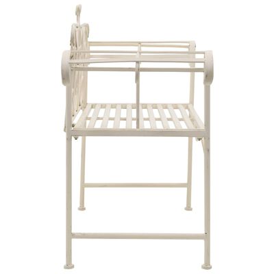 vidaXL Garden Bench 132 cm Metal Antique White