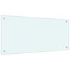 vidaXL Kitchen Backsplash White 90 x 40 cm Tempered Glass