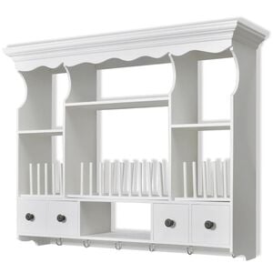 vidaXL Cabinet | White | MDF, Pine Wood, Iron | Medium | Cabinet | Rectangular