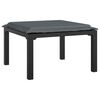 vidaXL Garden Footstool with Cushion Black and Grey Poly Rattan