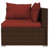 vidaXL 10 Piece Garden Lounge Set with Cushions Brown Poly Rattan