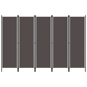 vidaXL 5-Panel Room Divider Anthracite 250x180 cm