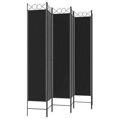 vidaXL 6-Panel Room Divider Black 240x220 cm Fabric