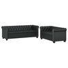 vidaXL Chesterfield 2-Seater and 3-Seater Artificial Leather Black