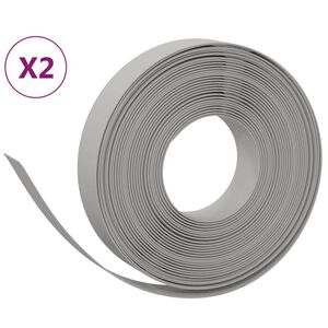 vidaXL Garden Edgings 2 pcs Grey 10 m 10 cm Polyethylene