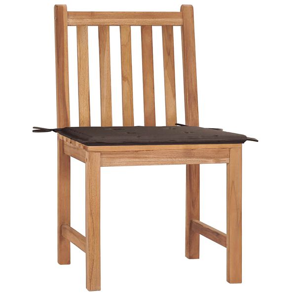 vidaXL Garden Chairs 2 pcs with Cushions Solid Teak Wood