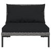 vidaXL 8 Piece Garden Lounge Set with Cushions Poly Rattan Dark Grey