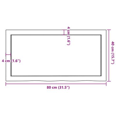 vidaXL Wall Shelf Light Brown 80x40x(2-4) cm Treated Solid Wood Oak