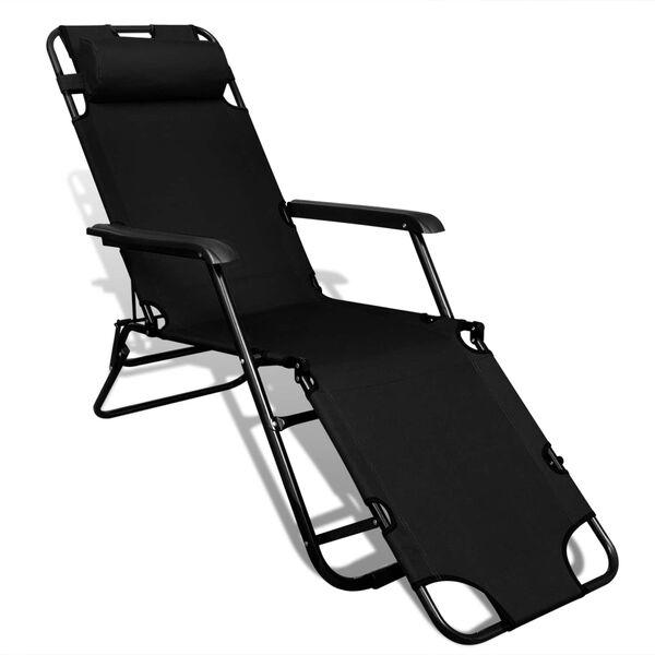 vidaXL Garden Chair Black Fabric
