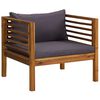 vidaXL 7 Piece Garden Lounge Set with Cushion Solid Acacia Wood