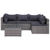 vidaXL 7 Piece Garden Lounge Set with Cushions Poly Rattan Grey