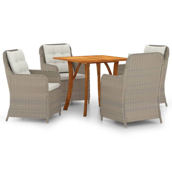 vidaXL 5 Piece Garden Dining Set Brown