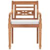 vidaXL Batavia Chairs 2 pcs with Cushions Solid Teak Wood