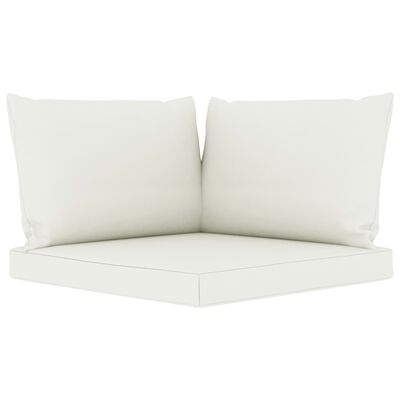 vidaXL 10 Piece Garden Lounge Set with Cream Cushions