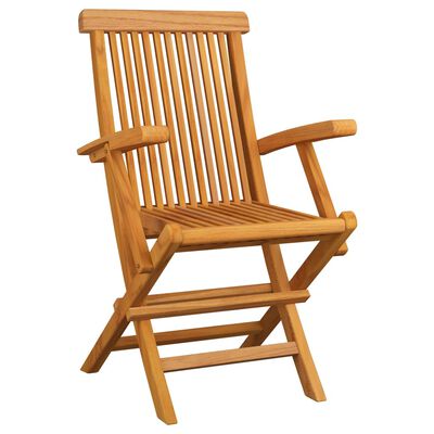 vidaXL Garden Chairs with Blue Cushions 8 pcs Solid Teak Wood