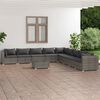 vidaXL 10 Piece Garden Lounge Set with Cushions Poly Rattan Grey