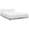 vidaXL Bed Frame without Mattress White Faux Leather 180x200 cm Super King
