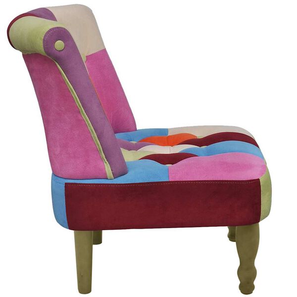 vidaXL French Chair with Patchwork Design Fabric