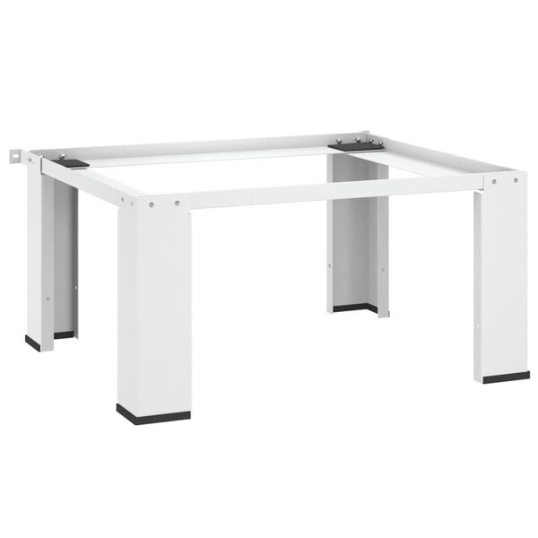 Washing Machine Pedestal with Pull-Out Shelf White