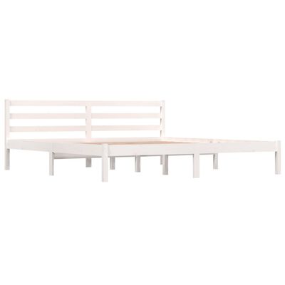 vidaXL Bed Frame without Mattress 180x200 cm Super King White Super King Size