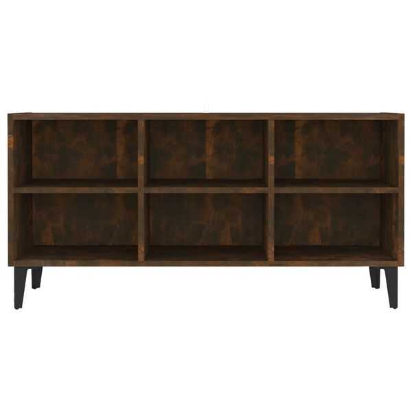 vidaXL TV Cabinet with Metal Legs Smoked Oak 103.5x30x50 cm