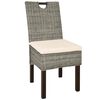vidaXL Dining Chair 2 pcs Kubu Rattan Mango Wood