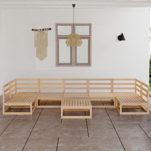 vidaXL 8 Piece Garden Lounge Set Solid Wood Pine