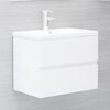 vidaXL Sink Cabinet with Built-in Basin High Gloss White Engineered Wood