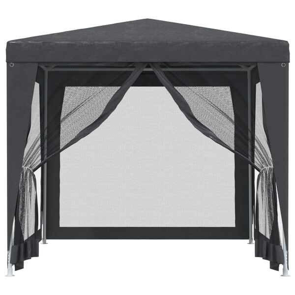 vidaXL Party Tent with 4 Mesh Sidewalls Anthracite 2.5x2.5 m HDPE