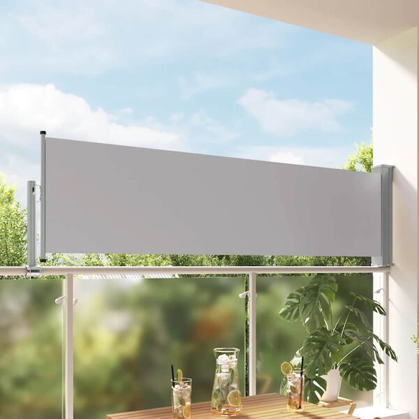 vidaXL Patio Retractable Side Awning 80x300 cm Grey