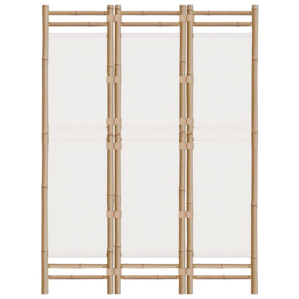 vidaXL Folding 3-Panel Room Divider 120 cm Bamboo and Canvas