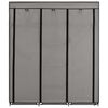 vidaXL Wardrobe with Compartments and Rods Grey 150x45x175 cm Fabric