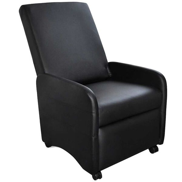 vidaXL Folding Armchair Black Faux Leather