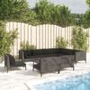 vidaXL 10 Piece Garden Lounge Set with Cushions Poly Rattan Dark Grey