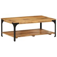 vidaXL 2-Layer Coffee Table 100x55x38 cm Solid Wood Mango and Steel