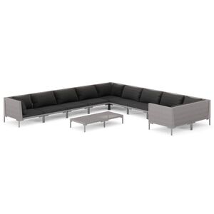 vidaXL Garden Lounge Set | Dark Grey, Black