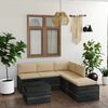 vidaXL 6 Piece Garden Pallet Lounge Set with Cushions Pinewood