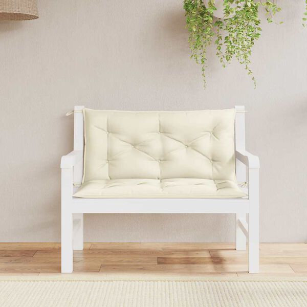 vidaXL Garden Bench Cushion Cream White 100x(50+50)x7cm Oxford Fabric