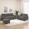 vidaXL 3 Piece Sofa Set with Throw Pillows&Cushions Dark Grey Velvet