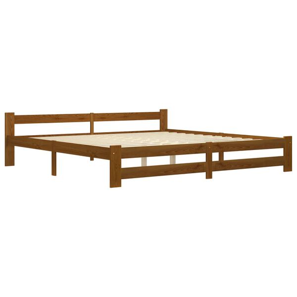 vidaXL Bed Frame without Mattress Honey Brown Solid Pine Wood 200x200cm