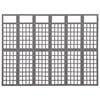 vidaXL 6-Panel Room Divider/Trellis Solid Fir Wood Grey 242.5x180 cm