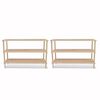 vidaXL 3-Tier Shoe Racks 2 pcs Solid Fir Wood