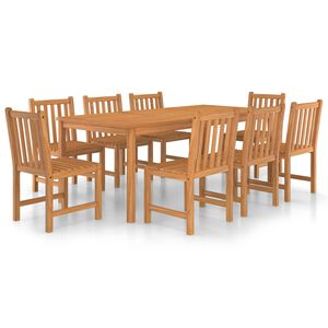 vidaXL 9 Piece Garden Dining Set 200x100 cm Solid Teak Wood