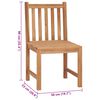 vidaXL Garden Chairs 2 pcs with Cushions Solid Teak Wood