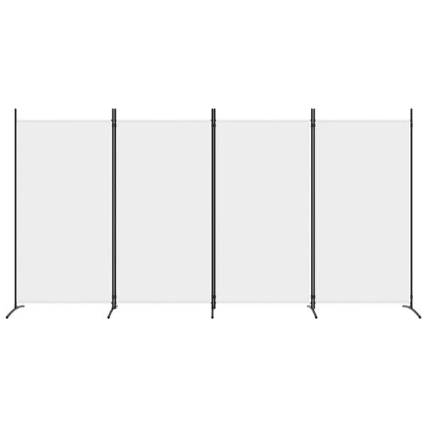 vidaXL 4-Panel Room Divider White 346x180 cm Fabric