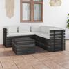 vidaXL 6 Piece Garden Pallet Lounge Set with Cushions Solid Pinewood